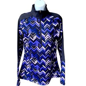 ADIDAS Techfit PullOver Size Medium Purple Print